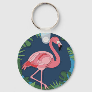 Llavero Geo rosa Flamingo con nombre