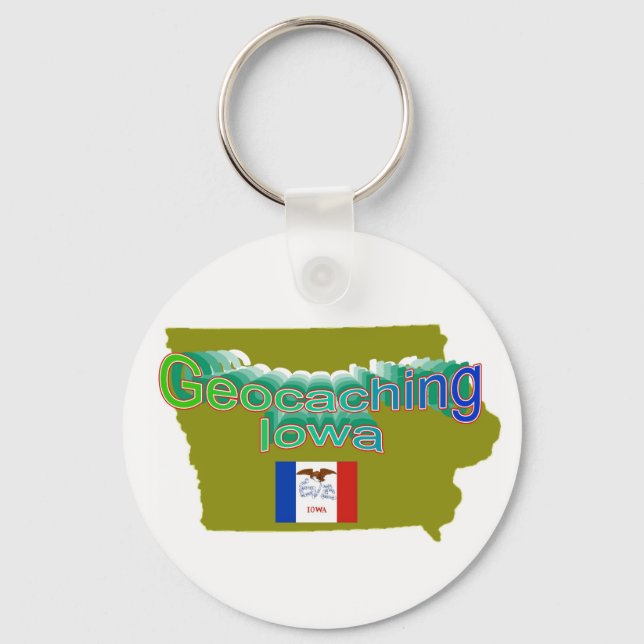 Llavero Geocaching Iowa Keychain (Anverso)