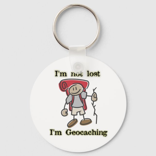 Llavero Geocaching Stickman Funny Keychain Geocacher Swag (Anverso)
