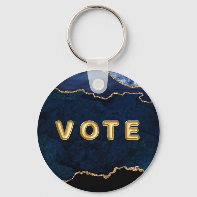 Llavero Geode Blue Gilded Vote (Anverso)