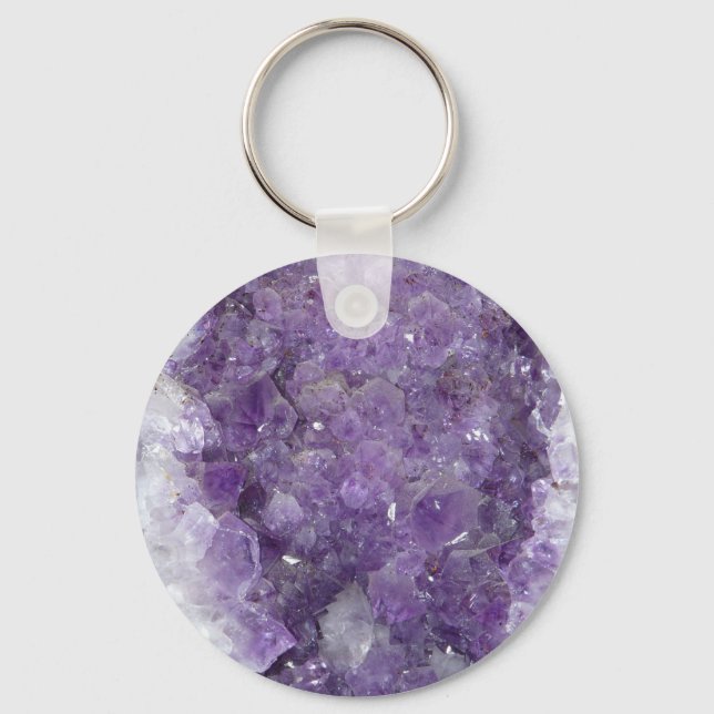 Llavero Geode de Ametist - Gemstone de cristal violeta (Anverso)
