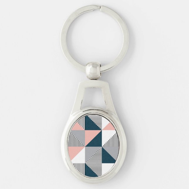 Llavero Geometría coloreada abstracta (Anverso)