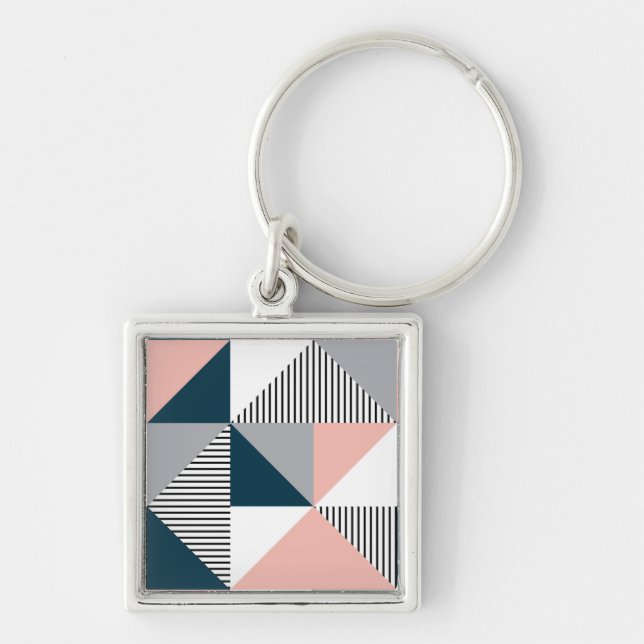 Llavero Geometría coloreada abstracta (Frente)