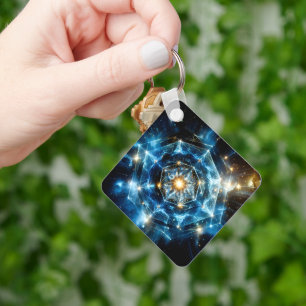 Llavero Geometría Cósmica Mandala Estrella Universo Abstra