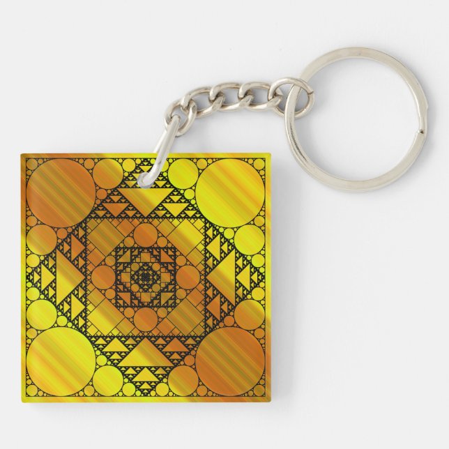 Llavero Geometría fractal Keychain acrílico (Atrás)