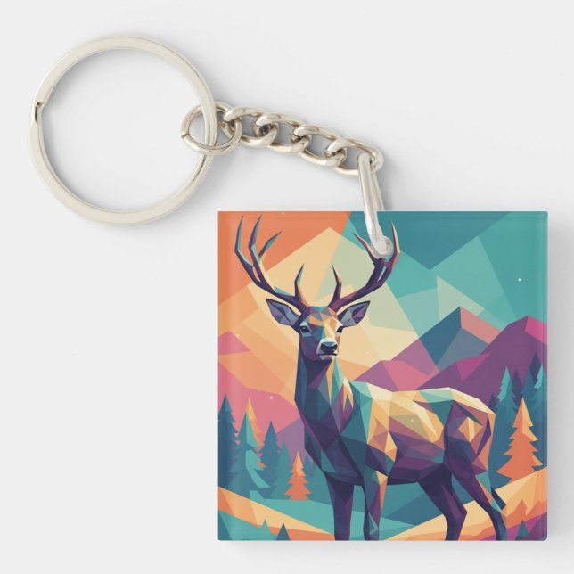 Llavero Geometric Deer Keychain (Frente)