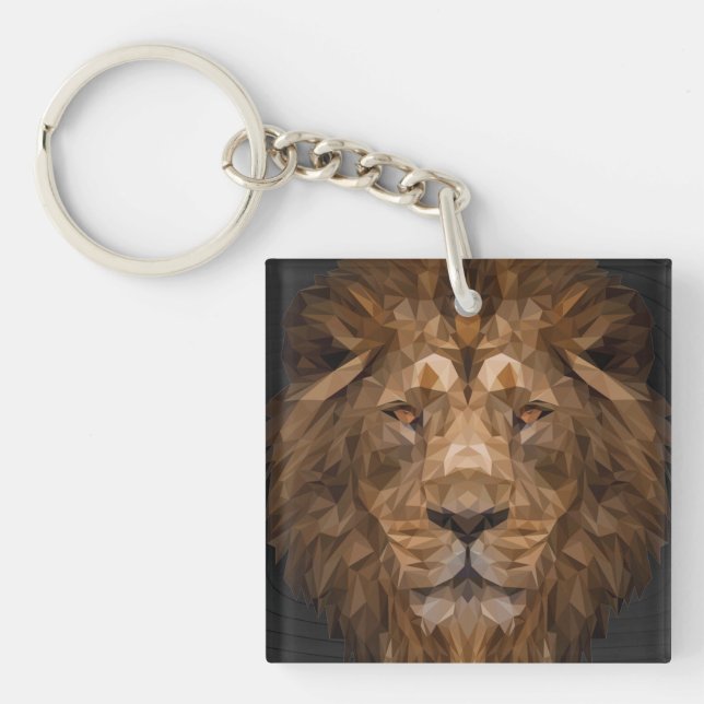 Llavero Geometric Lion Portrait (Frente)