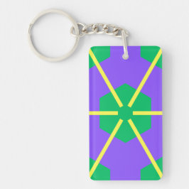 Llavero Geometric Starburst in Purple, Green and Yellow