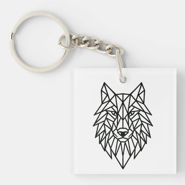 Llavero Geometric Wolf Keychain (Frente)