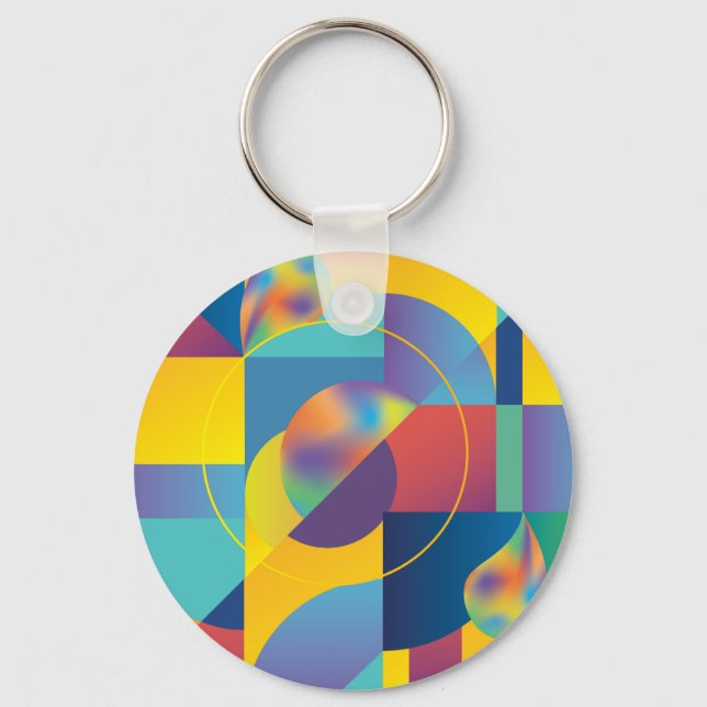 Llavero Geométrica Creativa: Cubierta de cosecha abstracta (Anverso)