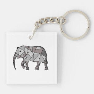 Llavero geométrico elefante, gris obispo, decoración domés