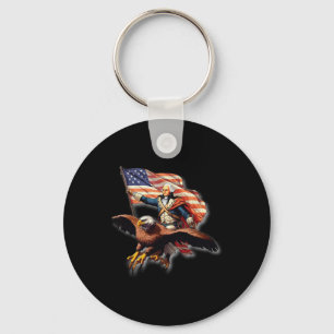 Llavero George Washington Riding A Bald Eagle Patriotic Wo