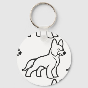 Llavero german shepherd cartoon white
