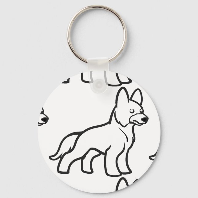 Llavero german shepherd cartoon white (Anverso)