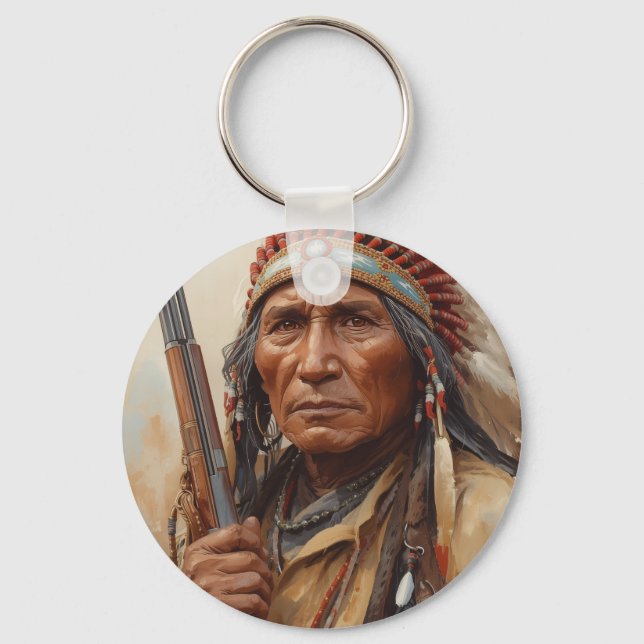 Llavero Geronimo Indian Chief Warrior Portrait (Anverso)