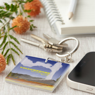 Llavero Geyser Yellowstone Parque Nacional Keychain Acríli