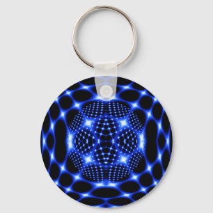 Llavero Gglob azul neón fractal