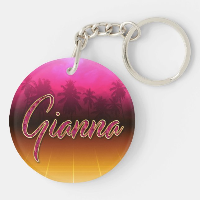 Llavero Gianna Vorname Name golden pink Schlüsselanhänger (Atrás)