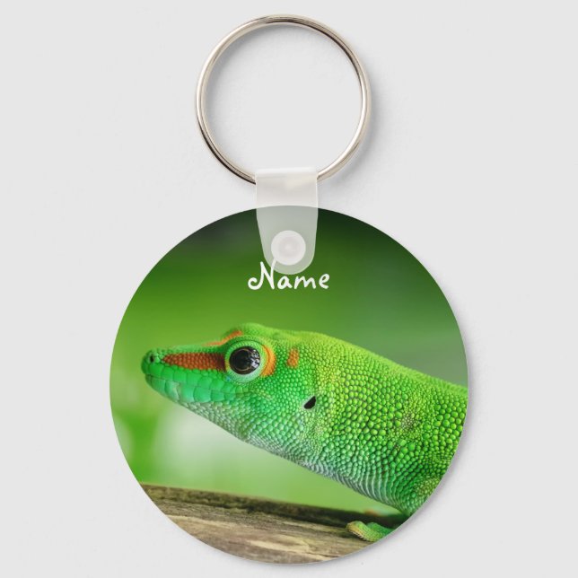 Llavero Giant Green Day Gecko - Phelsuma grandis (Anverso)
