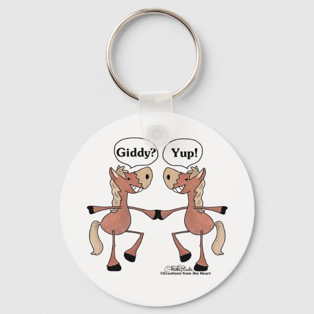 Llavero Giddy Up Horses (Anverso)