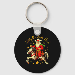 Llavero Giddy Up Jingle Caballo Divertido Retro Santa Vaqu