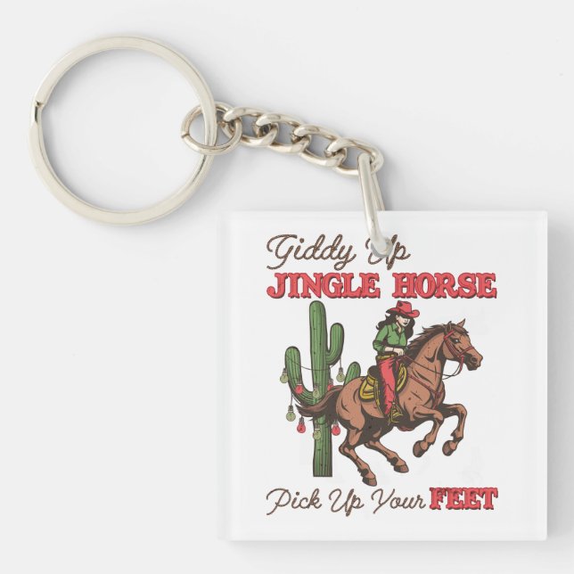 Llavero Giddy Up Jingle Horse Coge Tus Pies, Cowboy (Frente)