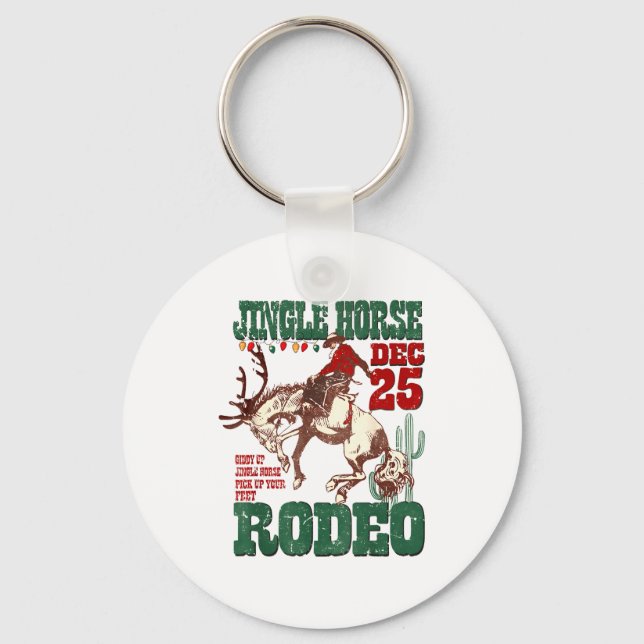 Llavero Giddy Up Jingle Horse Santa Cowboy Western Christm (Anverso)