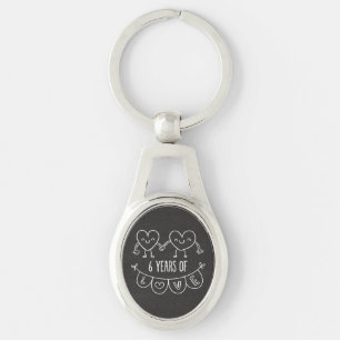 Llavero Gift Chalk Hearts de 6to Aniversario