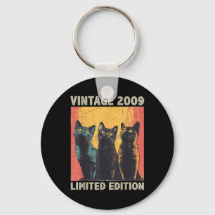 Llavero Gift Retro Vintage 2009 Cat Lover 16t de 16 años