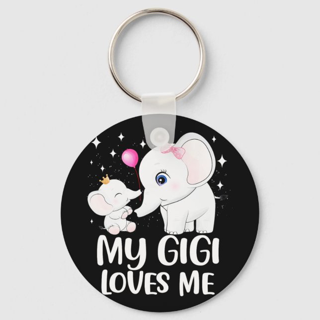 Llavero Gigi Me Ama El Tee De Elefantes Cuidados Para Los  (Anverso)