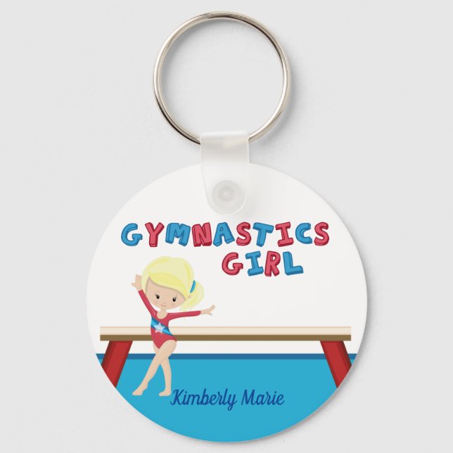 Llavero Gimnasia Chica Cute Banda Gimnasta Personalizada (Anverso)
