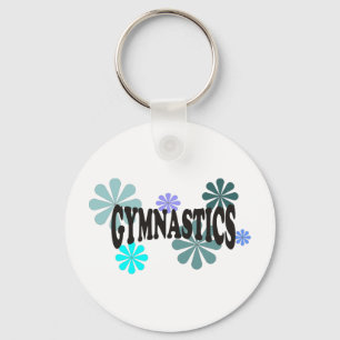 Llavero Gimnasia con flores azules
