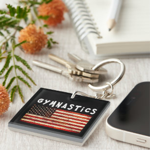 Llavero Gimnasia Grunge Americana Bandera USA