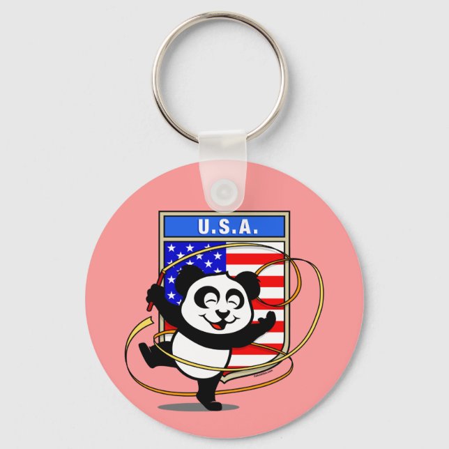 Llavero Gimnasia rítmica de Estados Unidos Panda (Anverso)