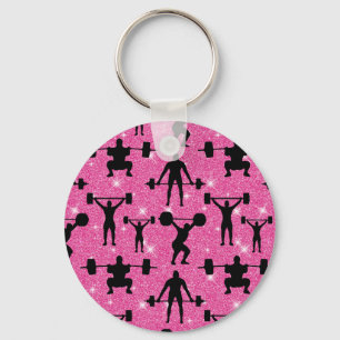 Llavero Gimnasio de Fitness Deportivo Brillo Rosa