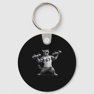 Llavero Gimnasio de gato divertido 67 seis siete meme bomb