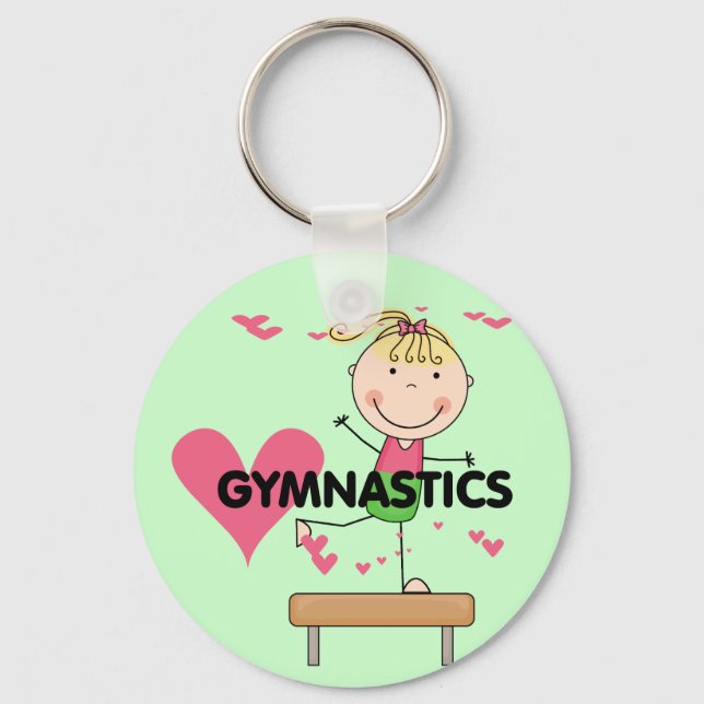 Llavero GIMNASTICS - Camisetas de viga de Chica rubio (Anverso)