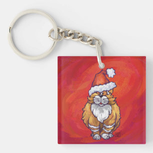 Llavero Ginger Cat Navidades En Rojo