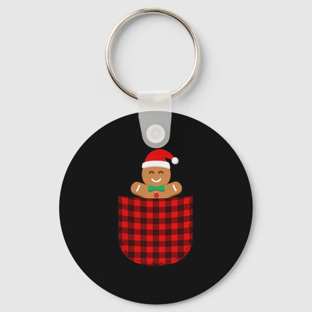 Llavero Gingerbread Cookie Buffalo Red Plaid Cket Christma (Anverso)