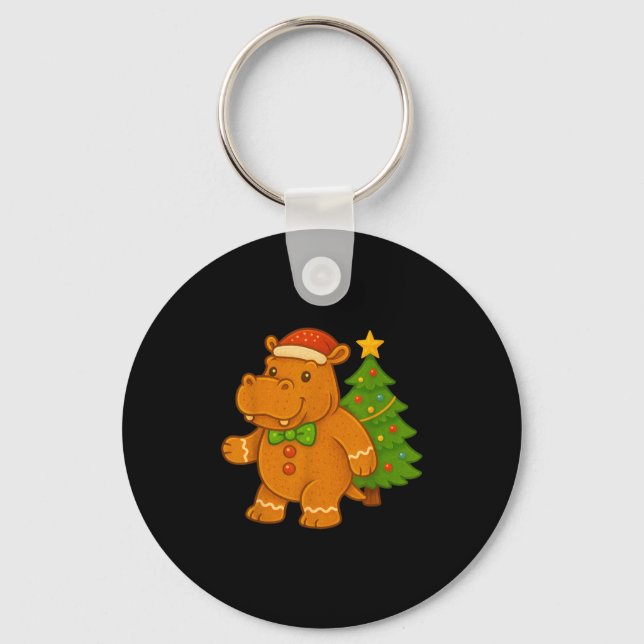 Llavero Gingerbread Hip Santa Hat Árbol de Navidad Hiptamu (Anverso)