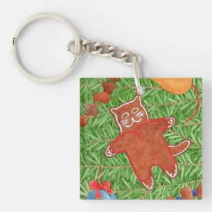 Llavero GINGERBREAD KITTY Square Acrylic Keychain