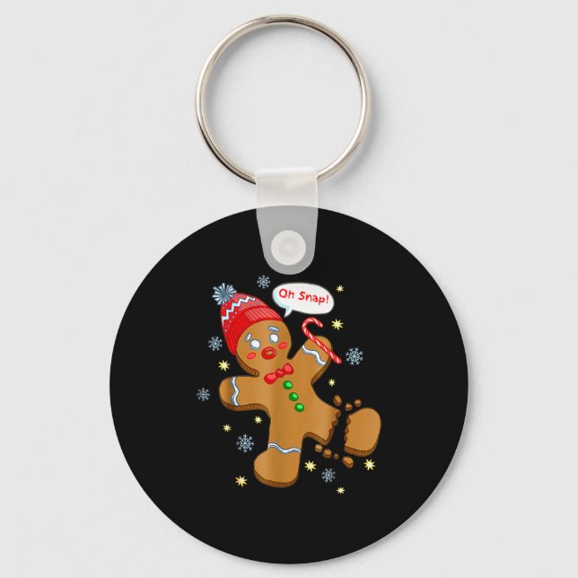 Llavero Gingerbread Man Cookie Ugly Sweater Oh Snap Christ (Anverso)