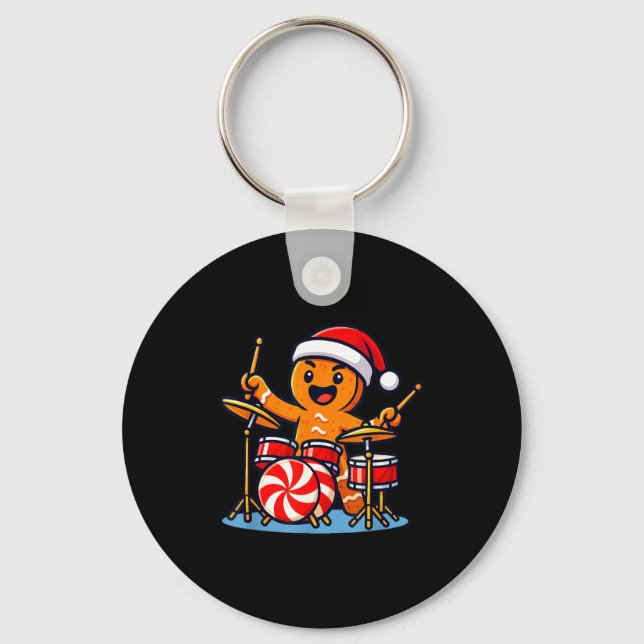 Llavero Gingerbread Man Playing Drums  (Anverso)