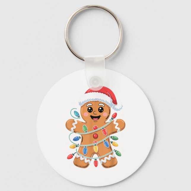 Llavero Gingerbread Man Tangled Christmas Lights  (Anverso)