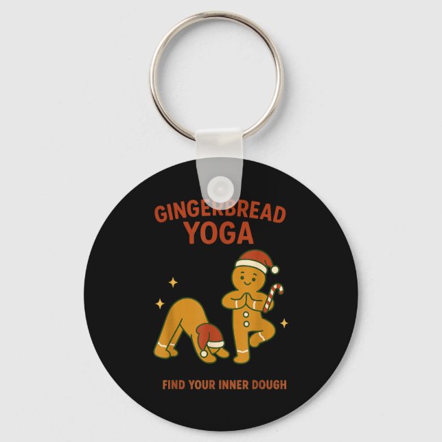 Llavero Gingerbread Yoga – Fun Holiday “find Your Inner Do (Anverso)