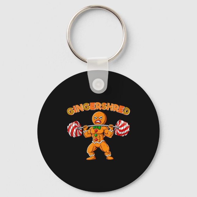 Llavero Gingershred Christmas Gingerbread Man Gym Bodybuil (Anverso)