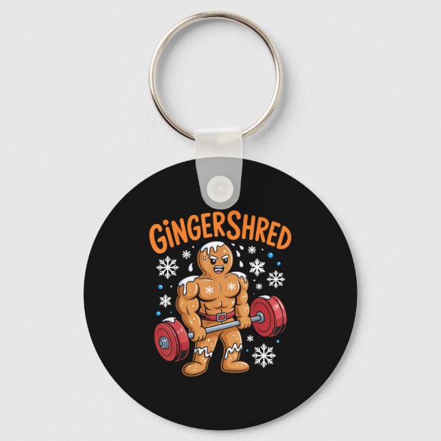Llavero Gingershred Christmas Gym Workout Funny Gingerbrea (Anverso)