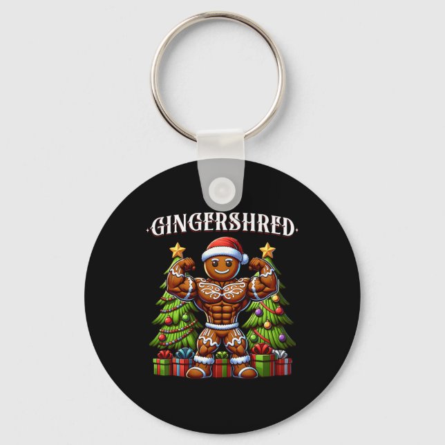 Llavero Gingershred Funny Gingerbread Man Gym Bodybuilding (Anverso)