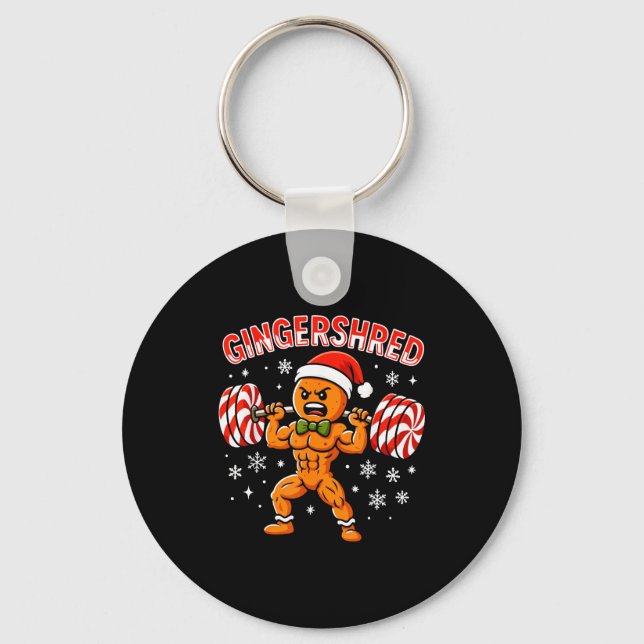 Llavero Gingershred Funny Gingerbread Man Gym Bodybuilding (Anverso)