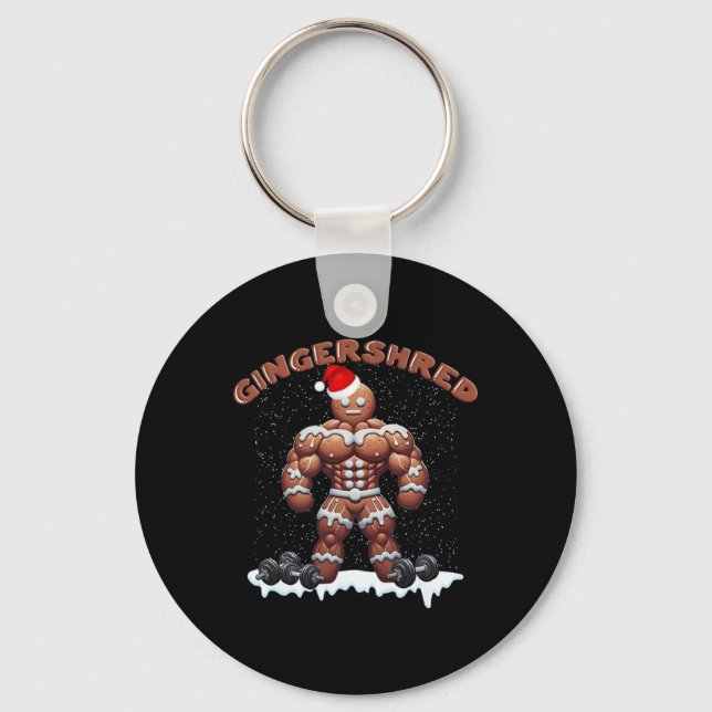 Llavero Gingershred Funny Gingerbread Man Gym Bodybuilding (Anverso)
